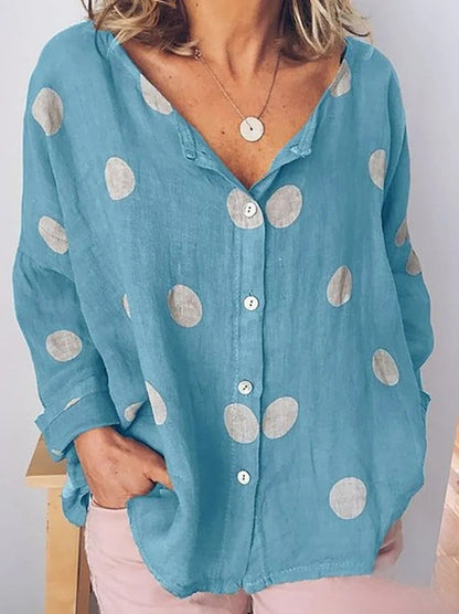 Virginia - Chemise à manches longues avec motif à pois